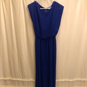 Lush blue maxi dress - empire cinched waist